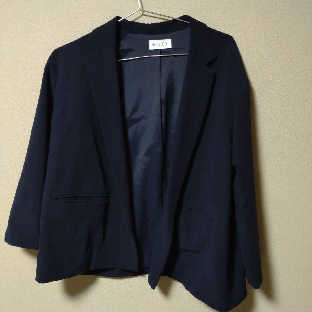 PLST プラステ 高橋志津奈コラボ ダークネイビー 七分ワンピL＆