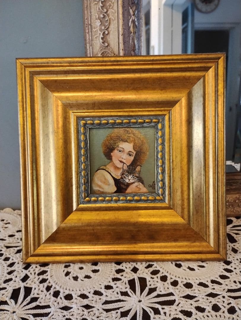 美品 掛け軸 国井柳甫作 金地 鷹に梅図 共箱 太巻き付 縁起物 厄除けの