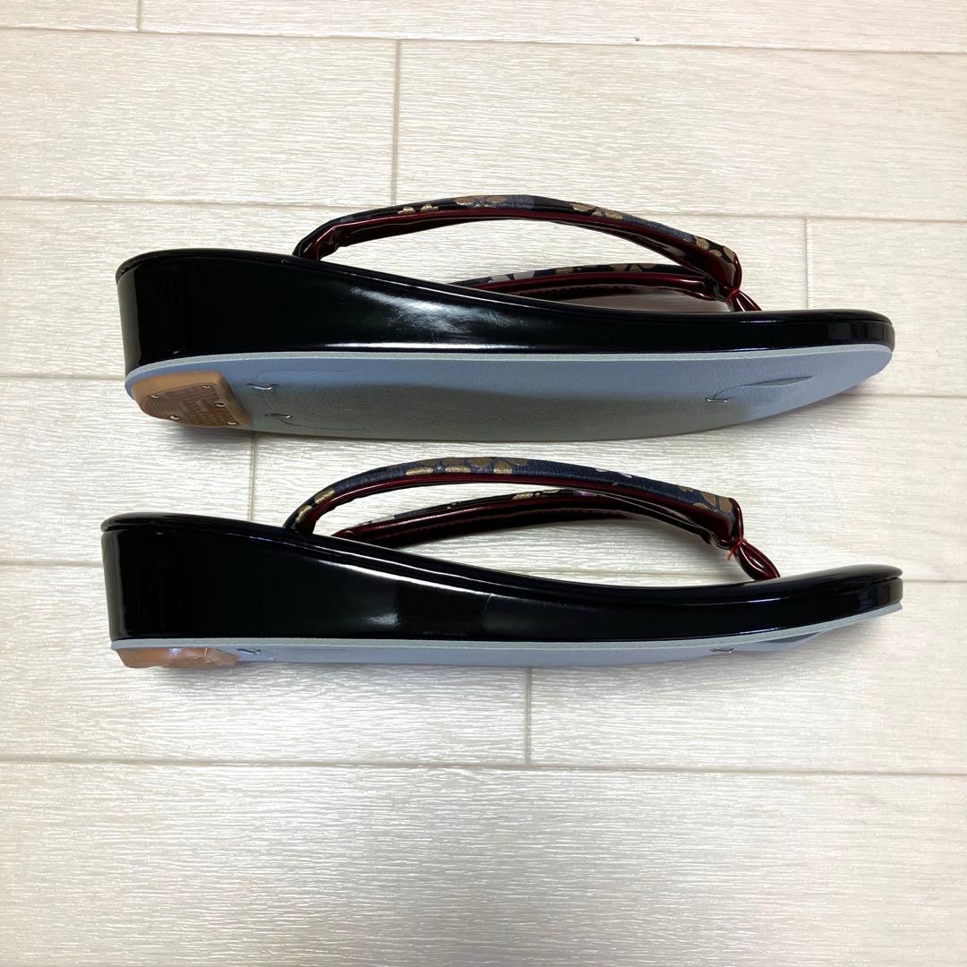 《未使用》草履バッグセット　舞桜　黒　成人式　24.5 箱付き