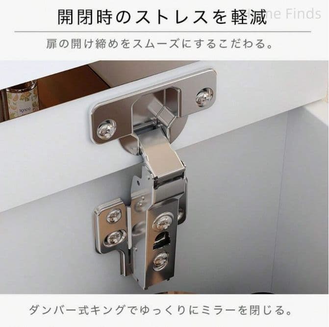 メイク台 サイド収納 ライト付き 幅 47.5cm ホワイト スツール付き