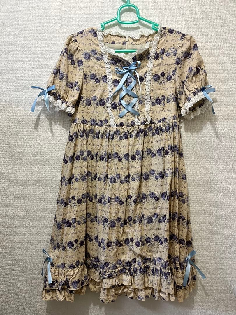 ロリータハイウエスト袖付JSK（花柄）morphose スイートロリータ JSK うさぎ 花柄 プリント ガーリー おしゃれ増し