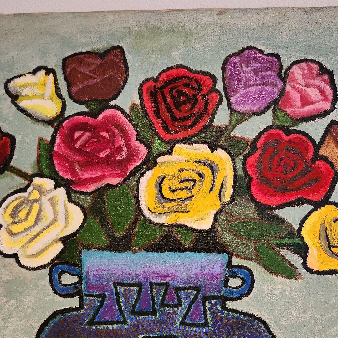 田渕眞兒　油絵　油彩画　薔薇シリーズ　花　No.8-9-s