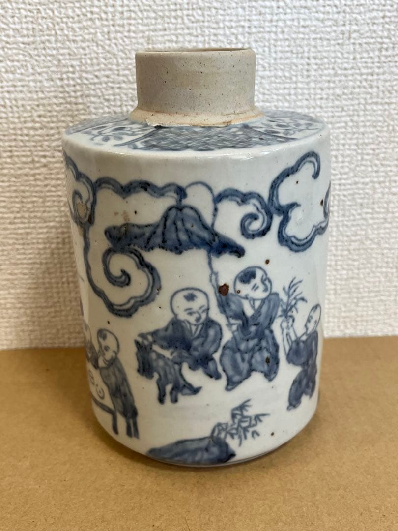 中国古美術 清朝期 染付 花入 茶入時代物 - メルカリ