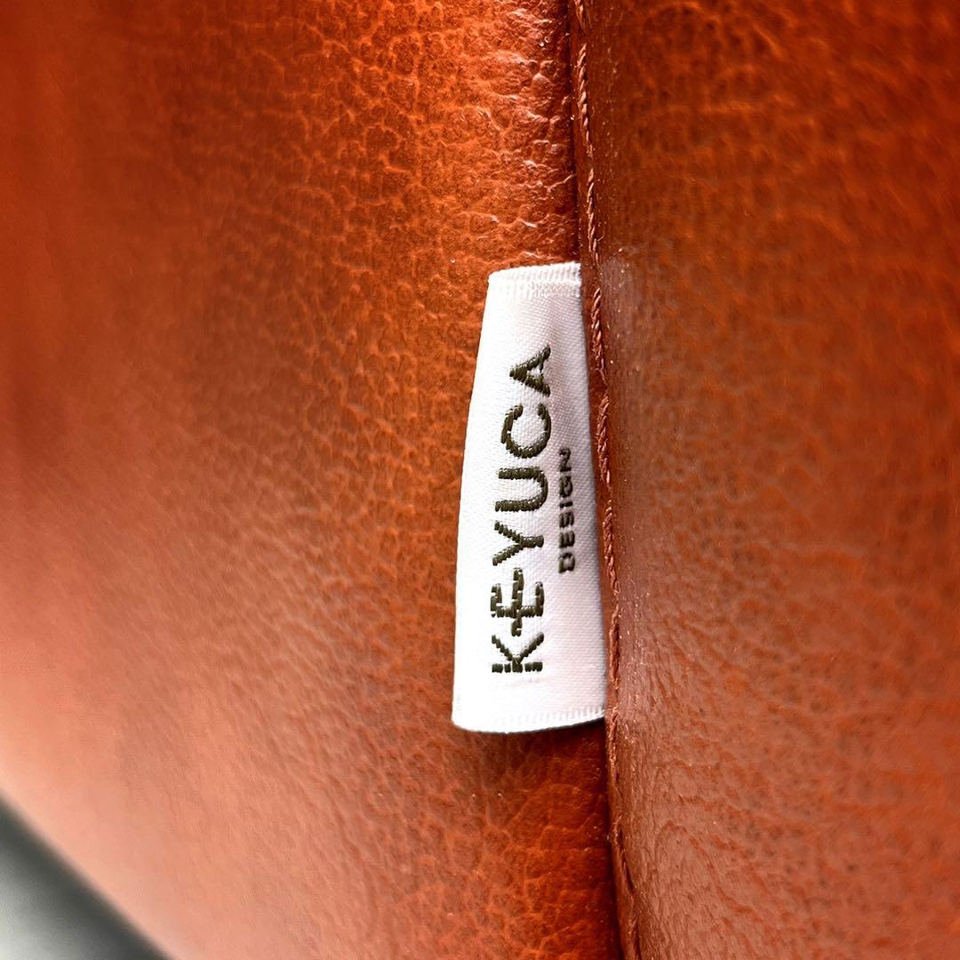 取付無料！ケユカ ゴーダ 本革キャメル フェザークッション高級ソファ