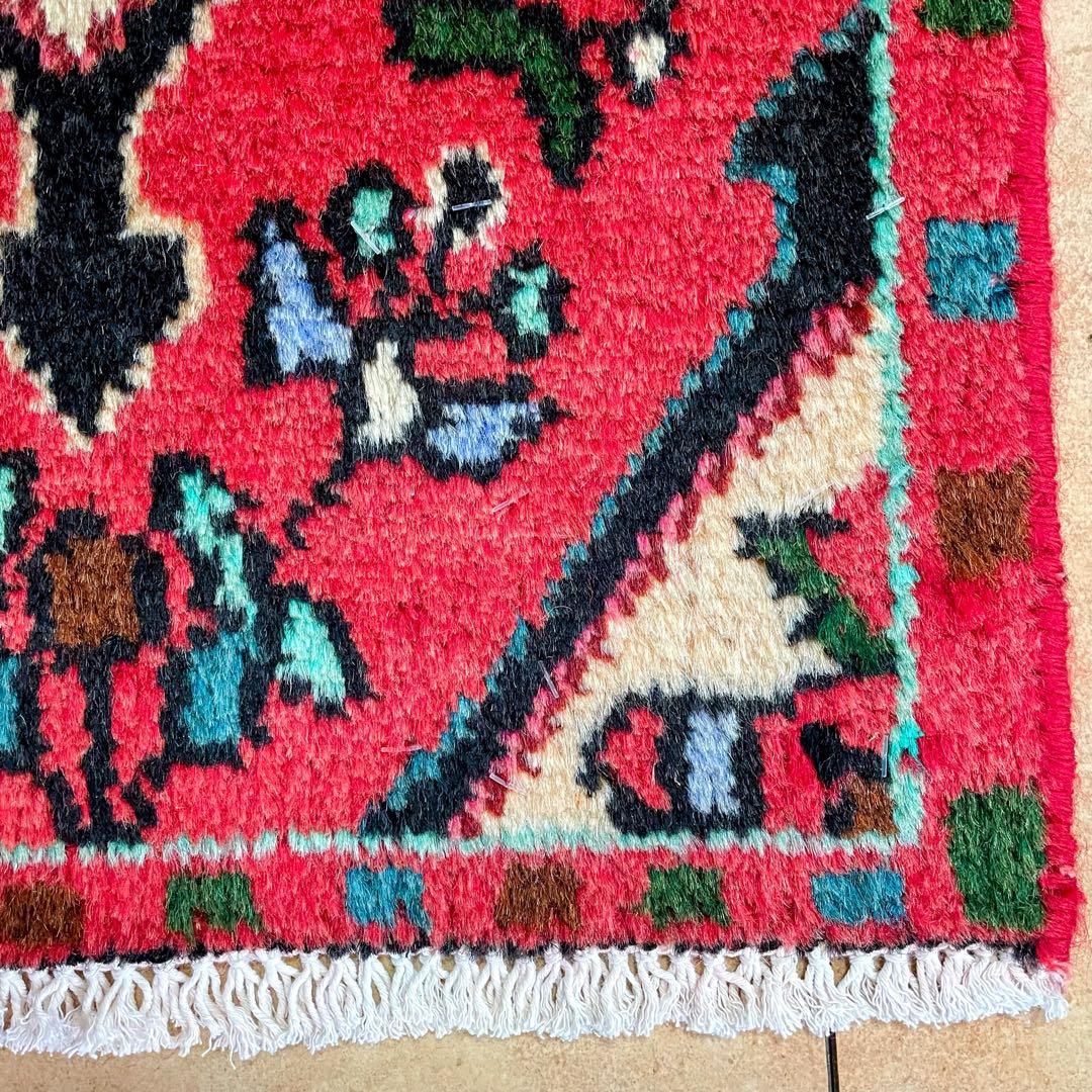 トライバルラグ ハマダン産 本物 ペルシャ絨毯 手織りサイズ 36,cm