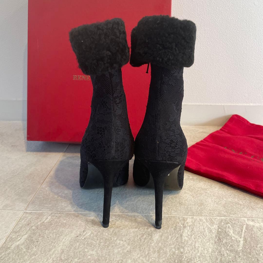 未使用 レネカオヴィラ Rene Caovilla ミンク ファー ブーツ
