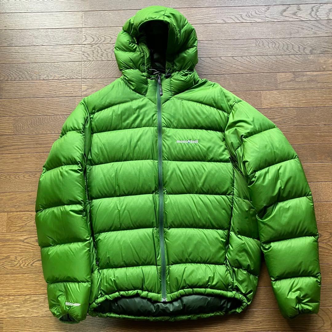 モンベル ライトアルパインダウンパーカ ドローコード グリーン メンズ