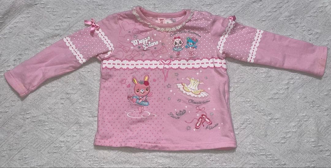 ☆激レア‪‪❤︎‬メゾピアノ ミミポポちゃん フリルリボン Tシャツ 90cm‬