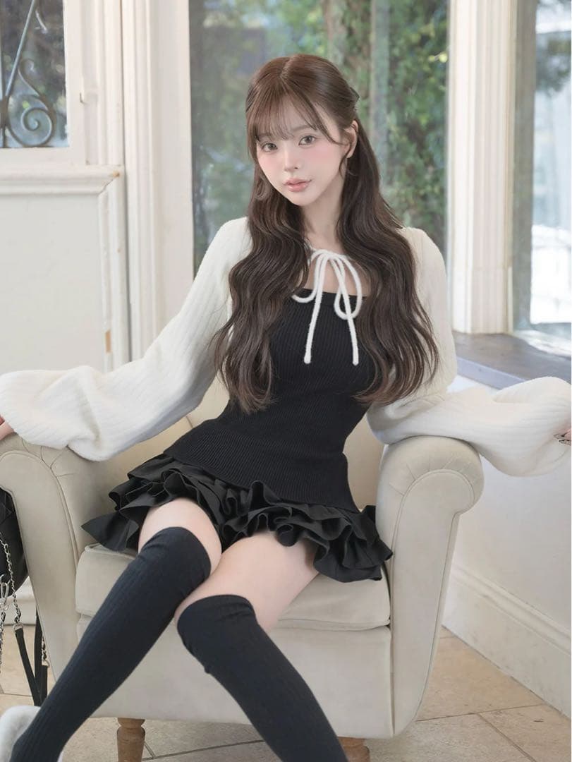 Darich ティアードフリルミニワンピース BLK - メルカリ