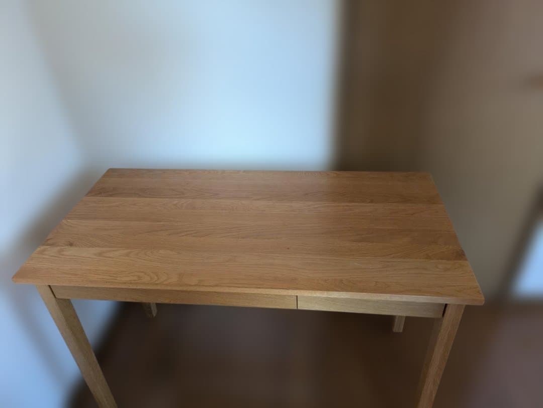 60047 無印良品 無垢材デスク(引出付)・オーク材① - メルカリ
