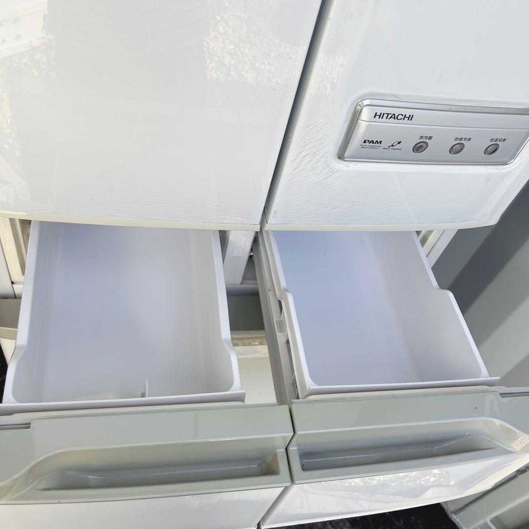 66取付無料！完動品！高性能日立自動製氷付き おしゃれホワイト6ドア