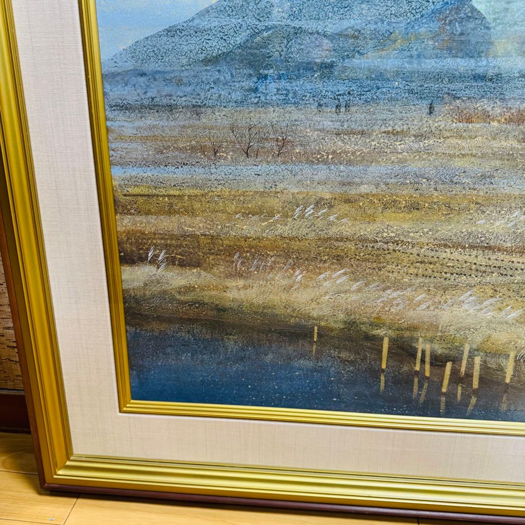 大迫力 特大 真作 中嶌 虎威作「筑波」日本画 風景画 F30号 - メルカリ