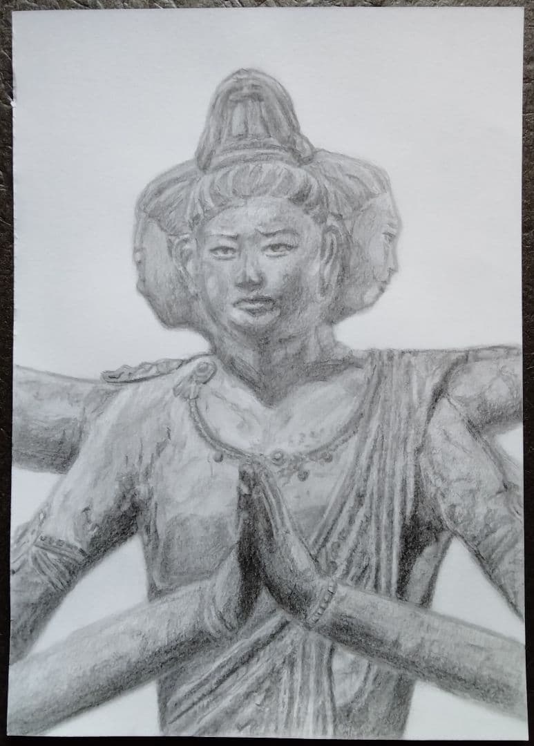 阿修羅像 興福寺 鉛筆画 - メルカリ