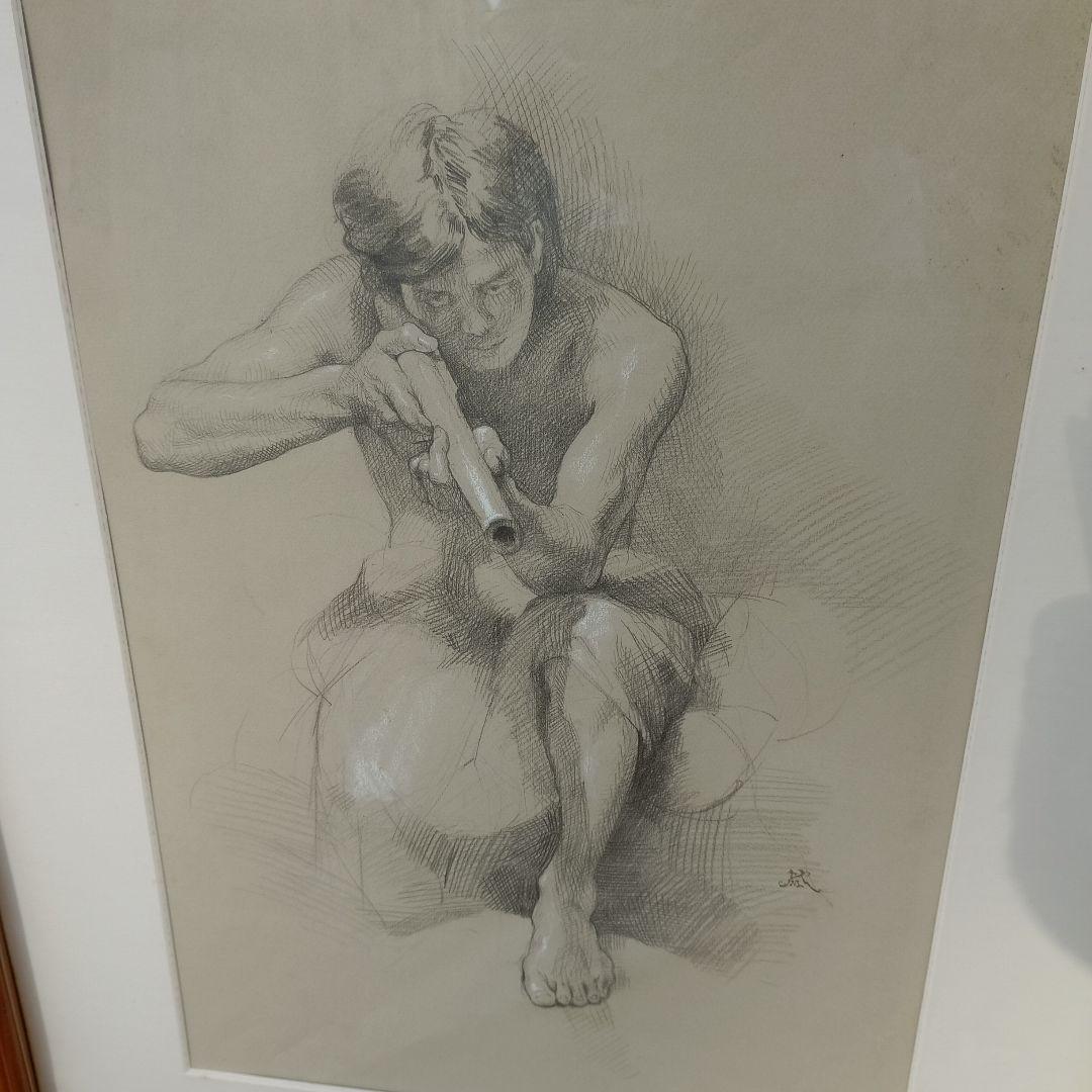 牧野邦夫 素描、真作保証、松坂屋出品作 - メルカリ