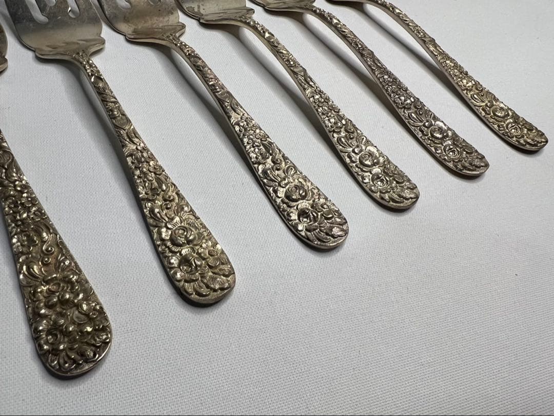 銀製】STIEFF製 SILVER ティースプーン&サラダフォーク 全12本 - メルカリ