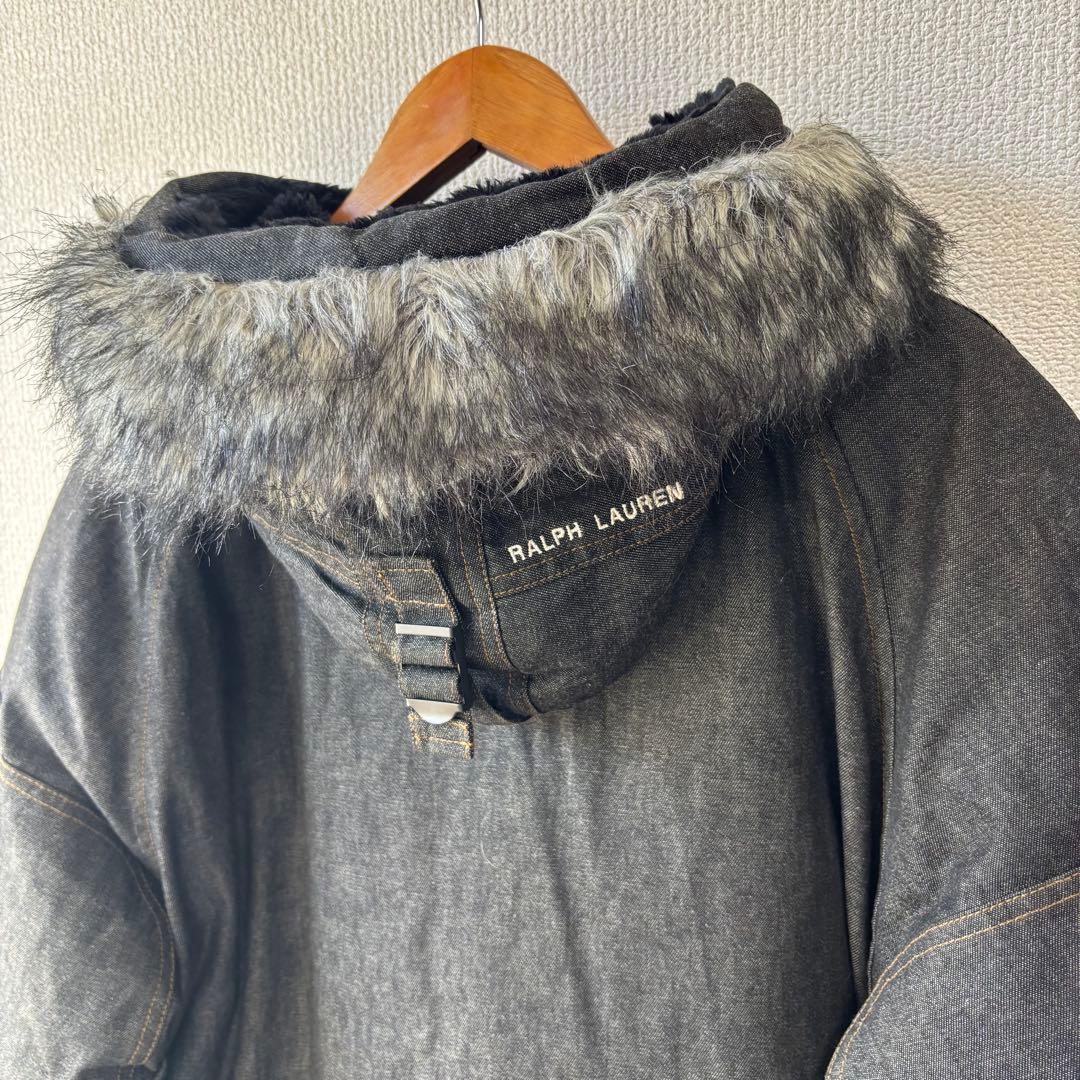 ポロジーンズ ラルフローレン N-3B ブラックデニム ダウンジャケット