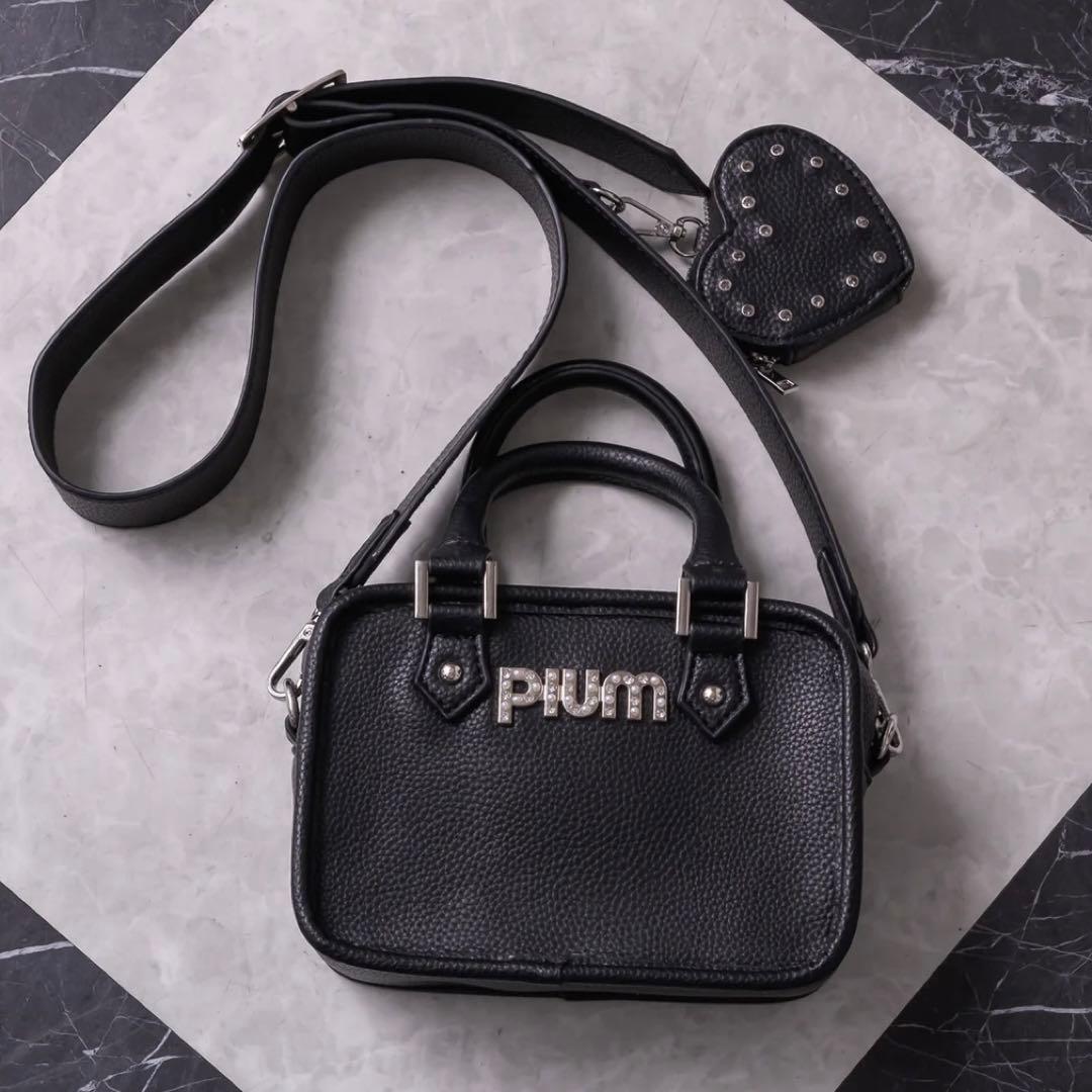 Pium ハートポーチ付きミニボストンバッグ ハートポーチ付きミニボストンバッグ – pium