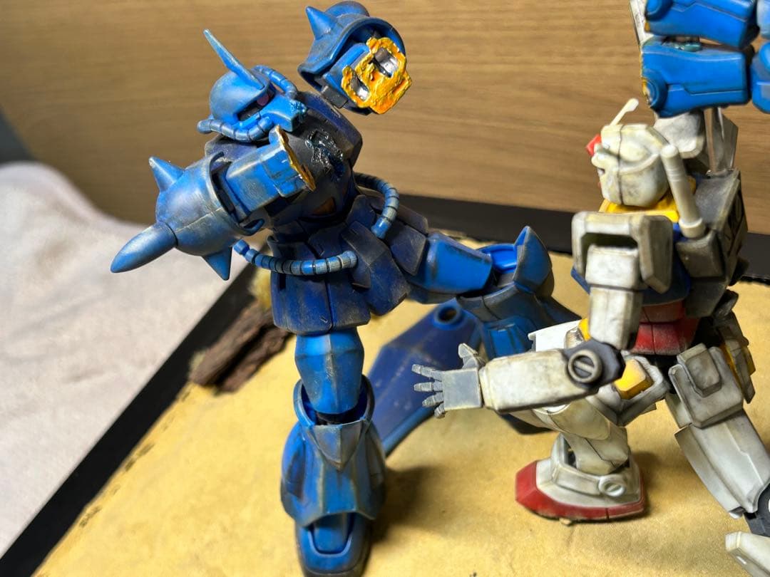HG ガンプラ グフVSガンダム ジオラマ