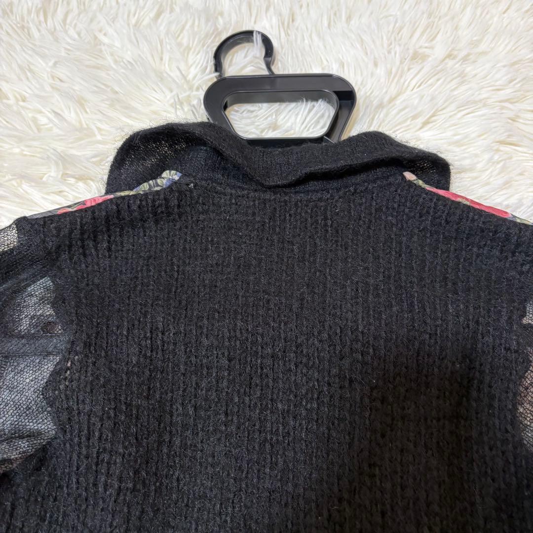 トリココムデギャルソンAD2013 花柄 切替え モヘア ニットシャツ S