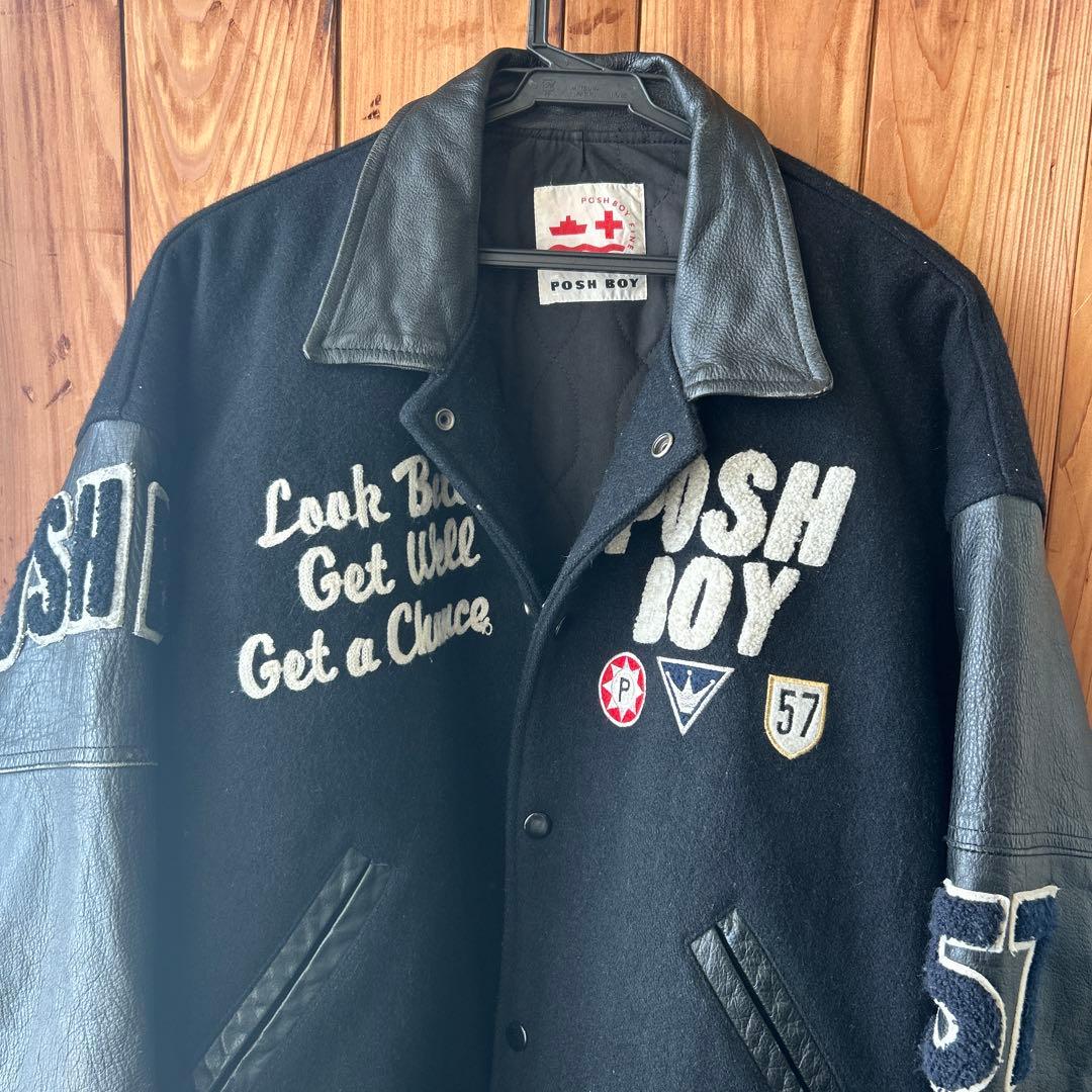 POSH BOY 袖襟レザースタジャン 刺繍 フルデコ アメカジ ヴィンテージ