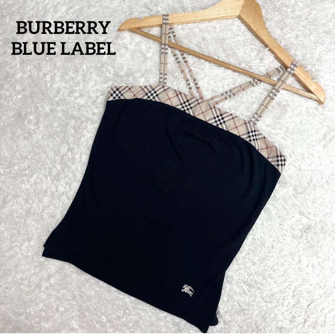 ✨大人気✨ バーバリーブルーレーベル 定番ノバチェック キャミ ブラック バーバリーブルーレーベル ノバチェック キャミワンピース 38 - メルカリ