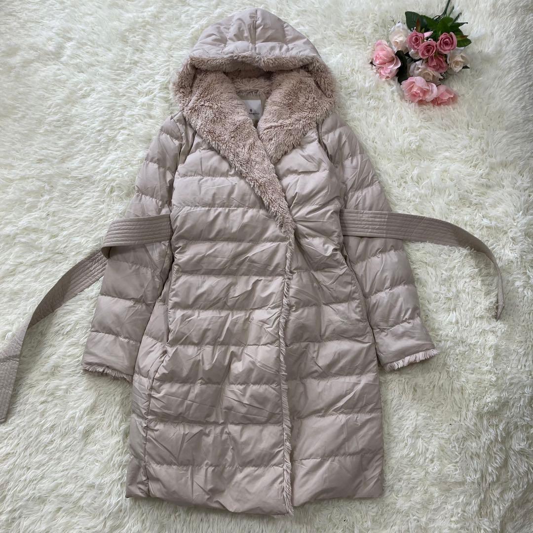 美品】モラビト ファー ロング ダウンコート ベルト 定価16万 40