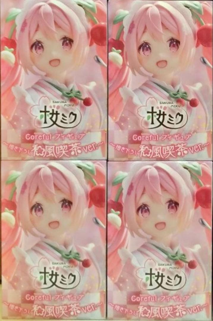 初音ミクTAITO 桜ミクCoreful ～描き下ろし和風喫茶ver.～　4個 プライズフィギュア】桜ミク Coreful フィギュア ～描き下ろし和風喫茶