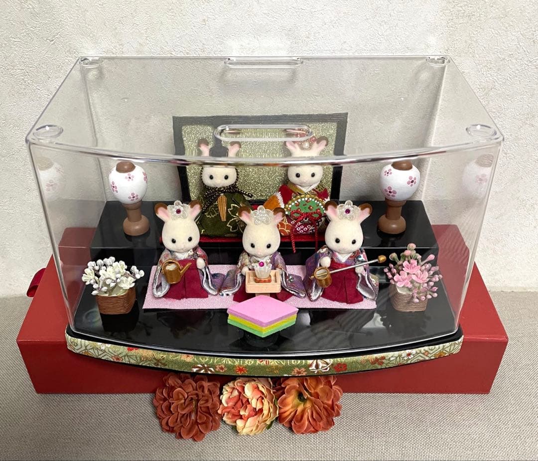 雛人形 シルバニア赤ちゃん ケース入り 二段飾り 三人官女 - メルカリ