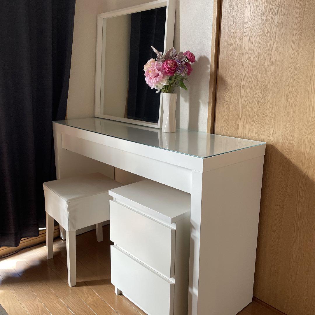 IKEA イケア MALM マルム ドレッサー、ミラー、チェスト スツール