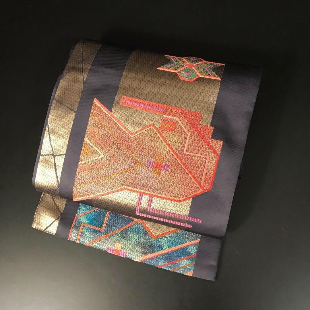 ZF-1069 袋帯 正絹 六通 ハイセンス 美品 抽象柄 お洒落 - メルカリ