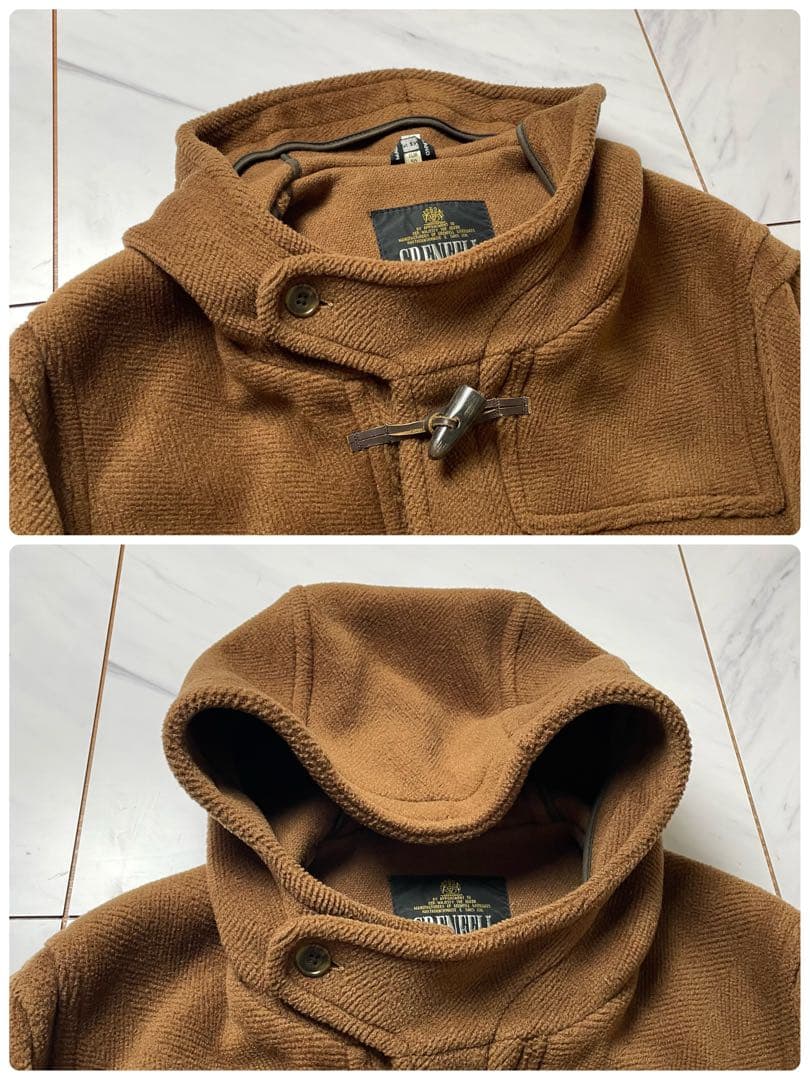 希少 黒タグ グレンフェル ダッフルコート ヴィンテージ ヘリンボーン