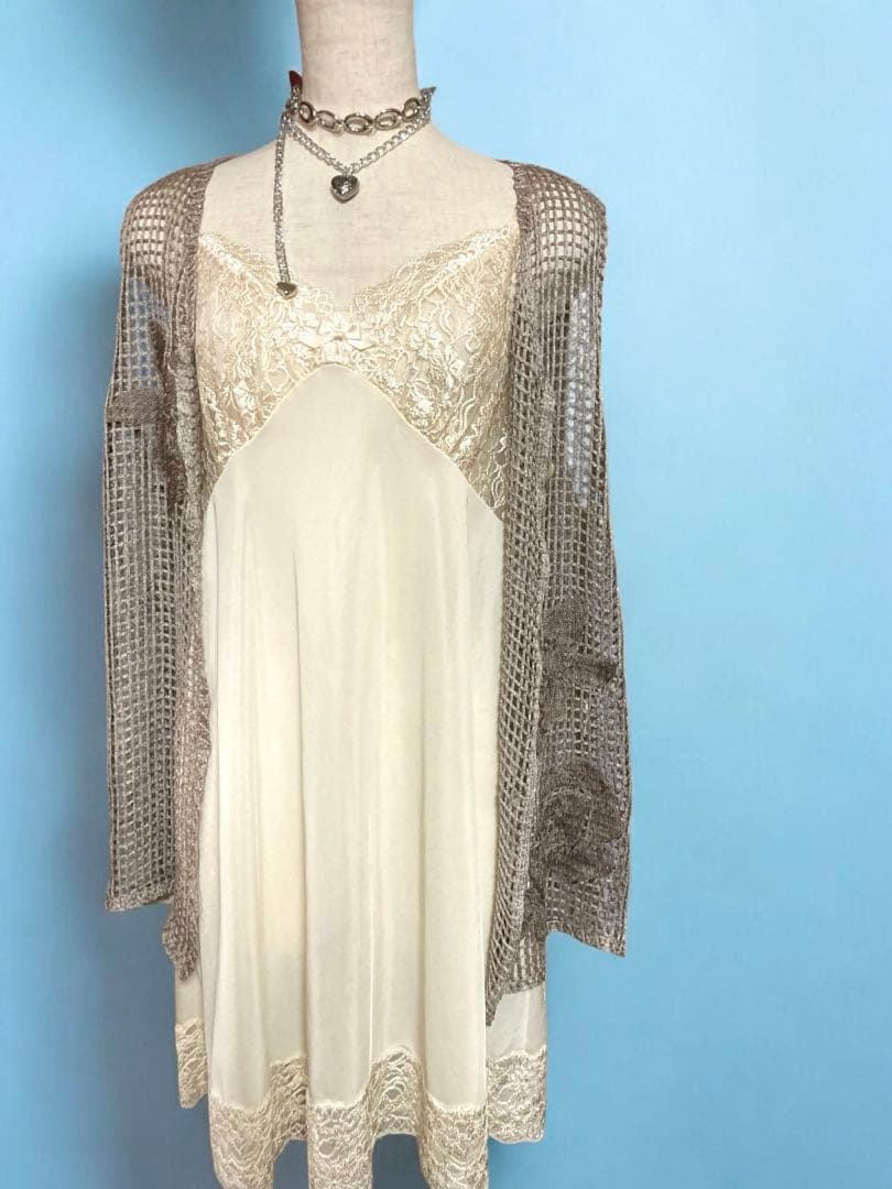 希少80s当時物レースキャミワンピバレエコアy2kランジェリーフェアリー