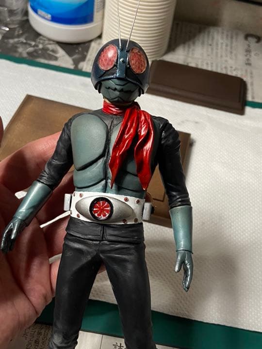 海洋堂 1/8 仮面ライダー旧1号DX ソフビガレージキット完成品（改
