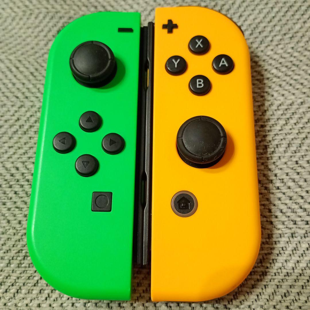 美品純正完動品】Nintendo SwitchJoy-Conグリーンオレンジ① - メルカリ
