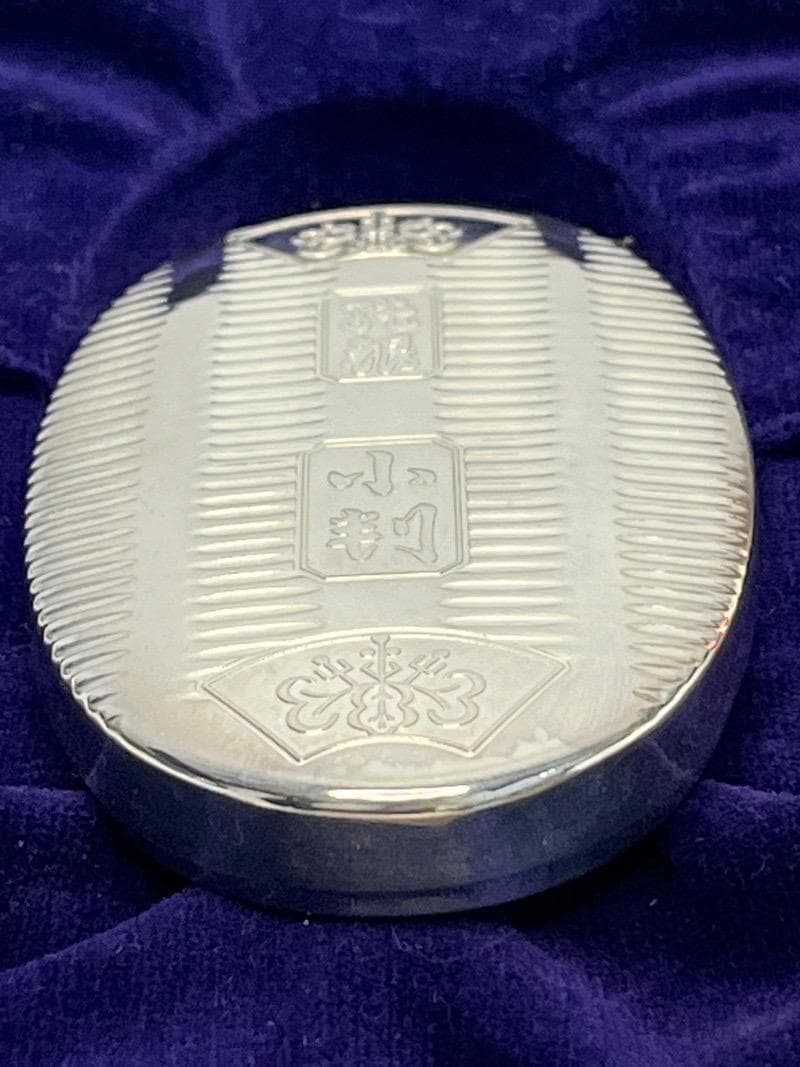 純銀 小判型 楊枝入 小物入れ 徳力本店謹製 62.1g