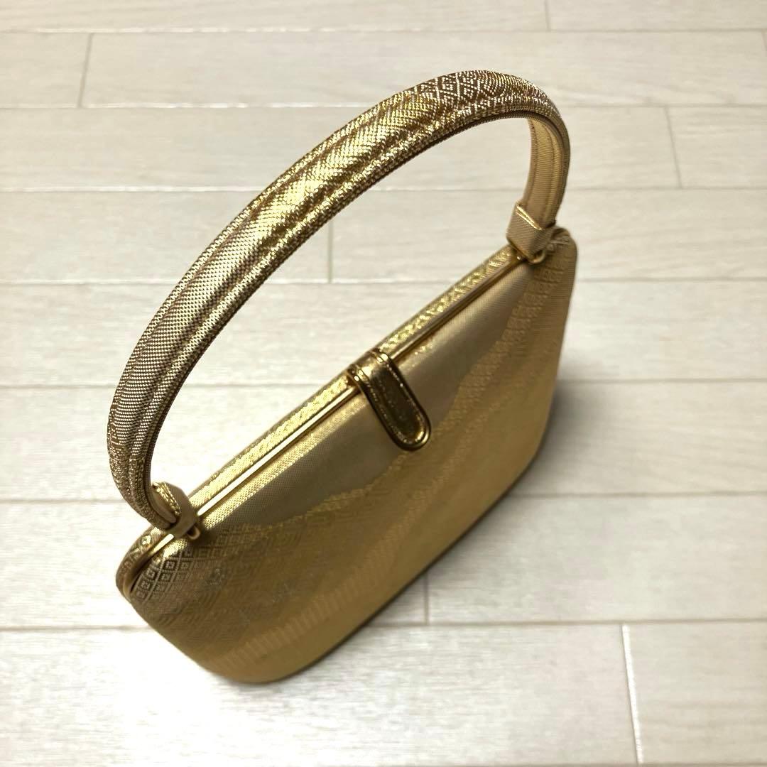 《美品・箱付き》東京胡蝶　草履バッグセット　帯地　ゴールド　二石草履フォーマル