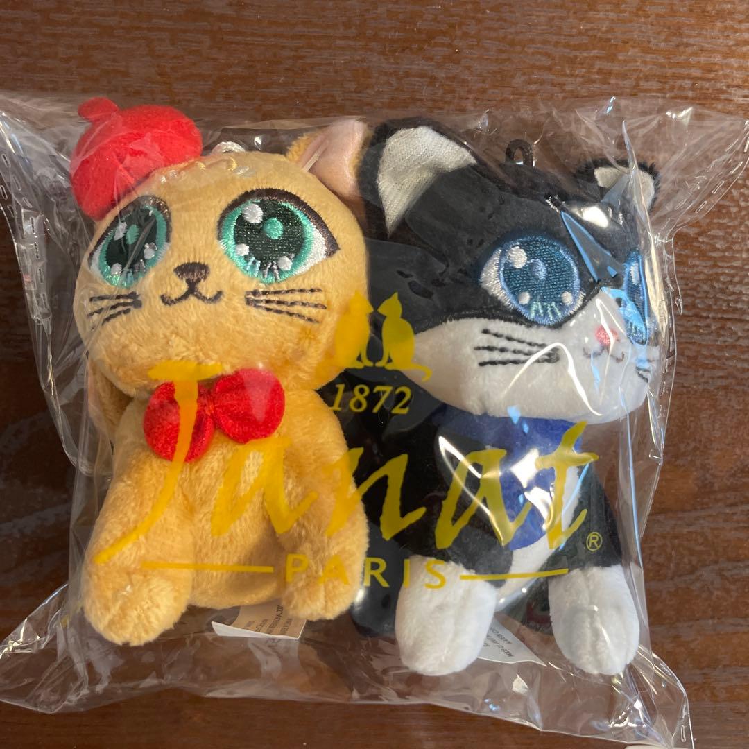 万博 フランス館 Janat紅茶 ノベルティ 猫のキーホルダー 2種セット
