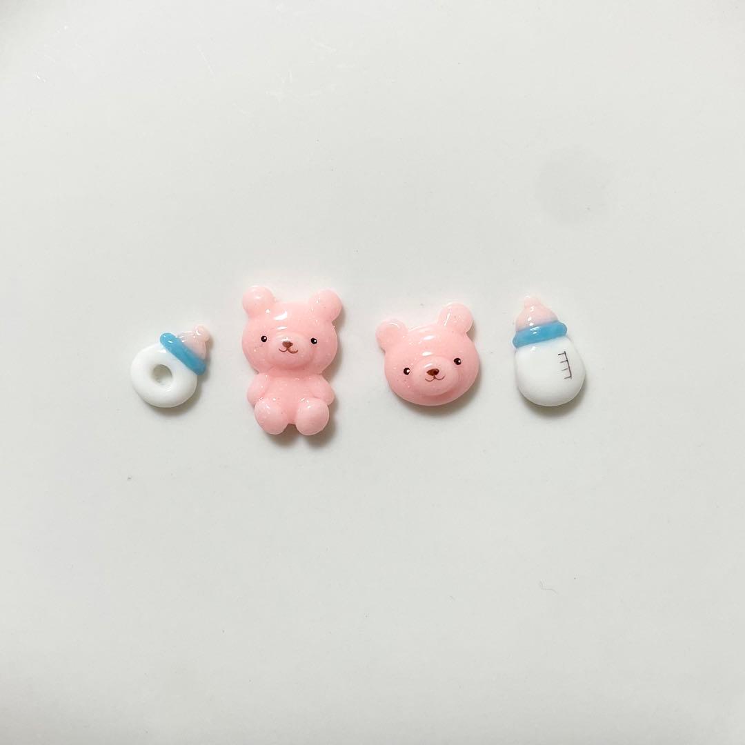 ネイルパーツ 3Dパーツ クマ ミルク 哺乳瓶 おしゃぶり - メルカリ