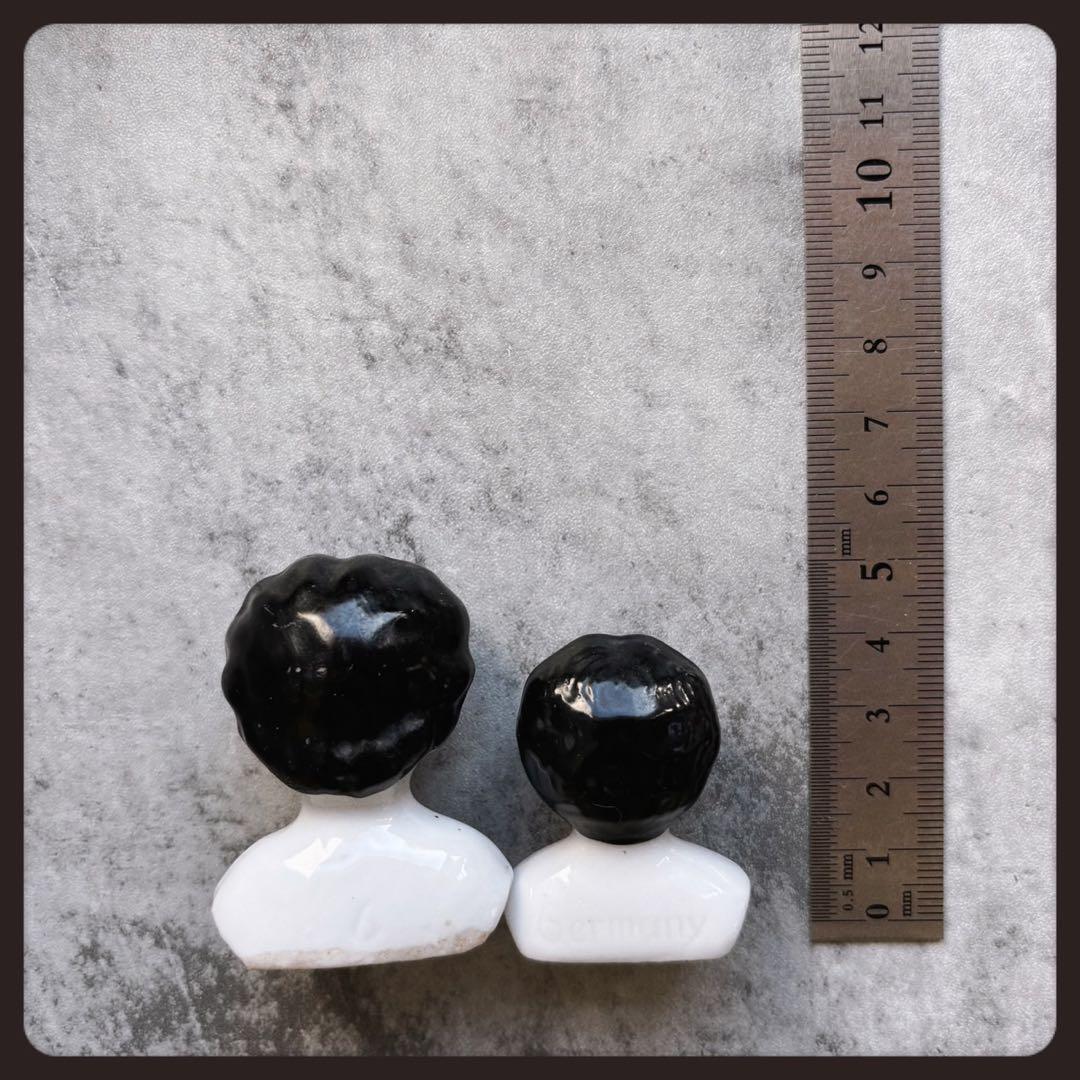 アンティーク チャイナヘッドドール ヘッドパーツ2個セット ビスクドール