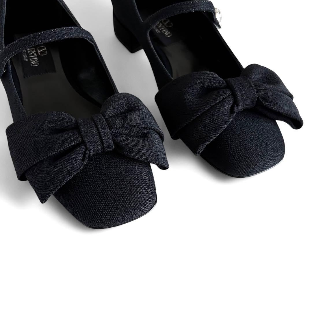 未使用 VALENTINO ボウジェーン クレープファブリック バレリーナ 現行