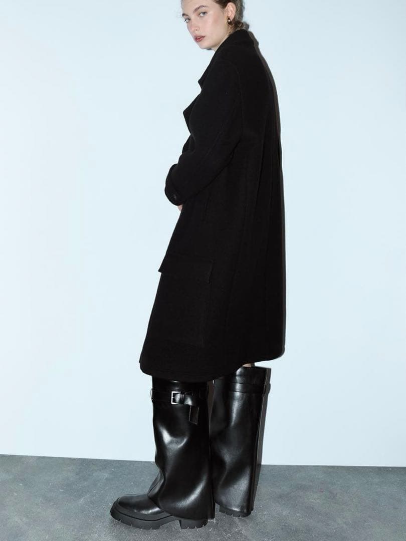 ZARA】ニーハイ ゲートル ブーツ バックル - メルカリ