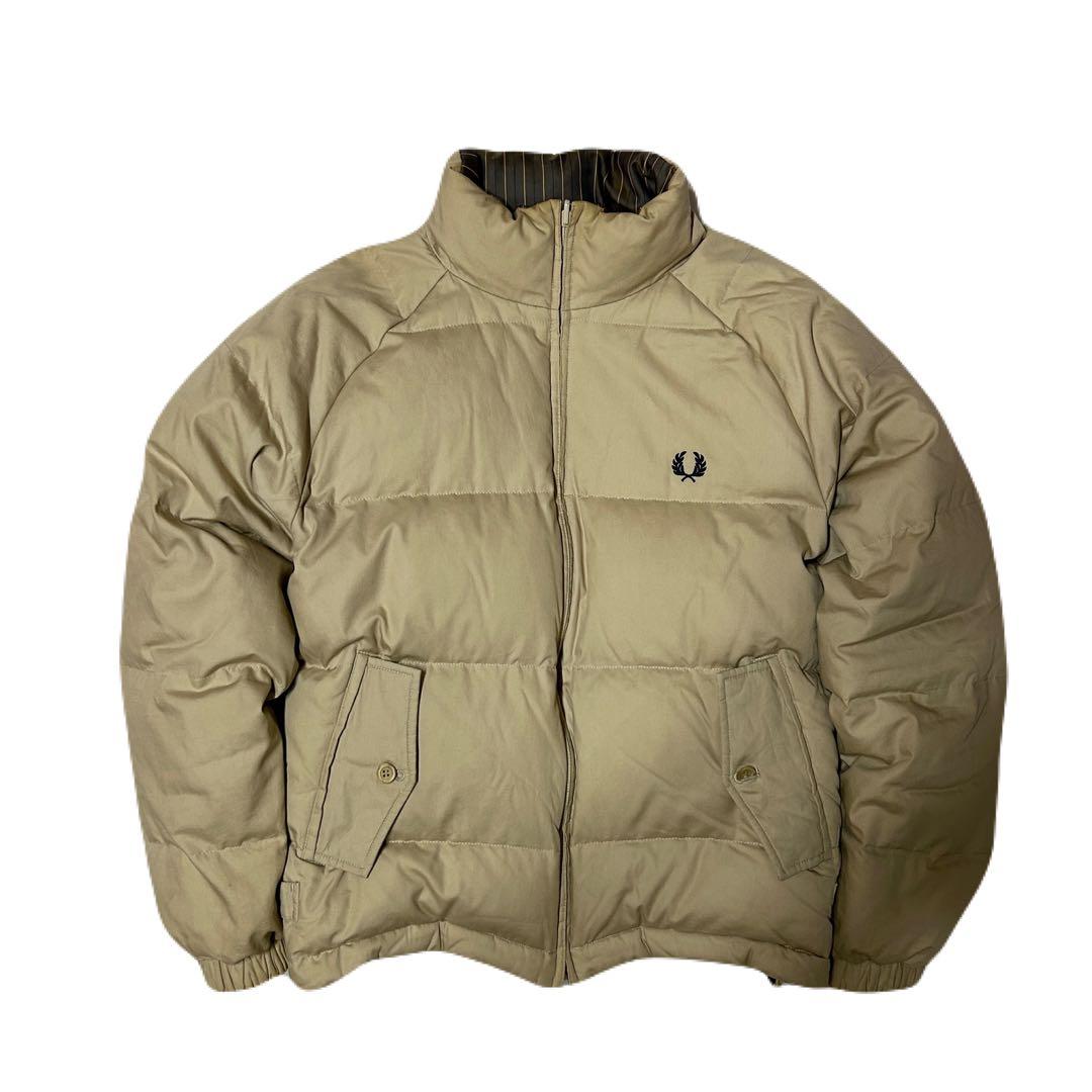 FRED PERRY フレッドペリー ダウンジャケット ベージュ×ブラウン S