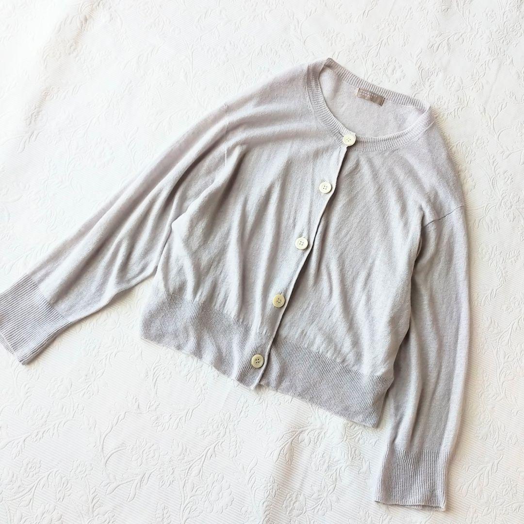 マーガレットハウエル リネン 100％ カーディガン ライトグレー - メルカリ