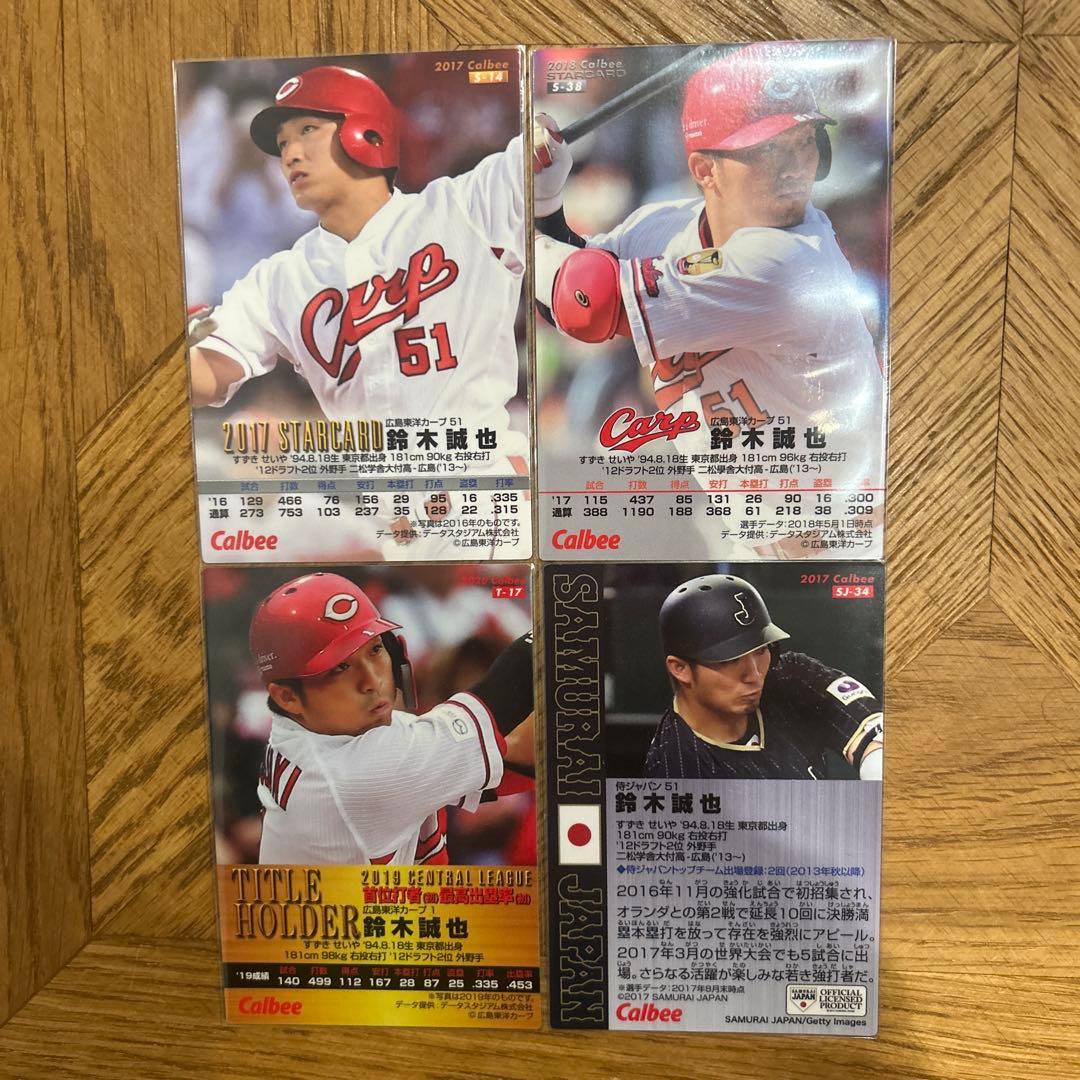 美品】 鈴木誠也選手 サインカード4枚セット - メルカリ