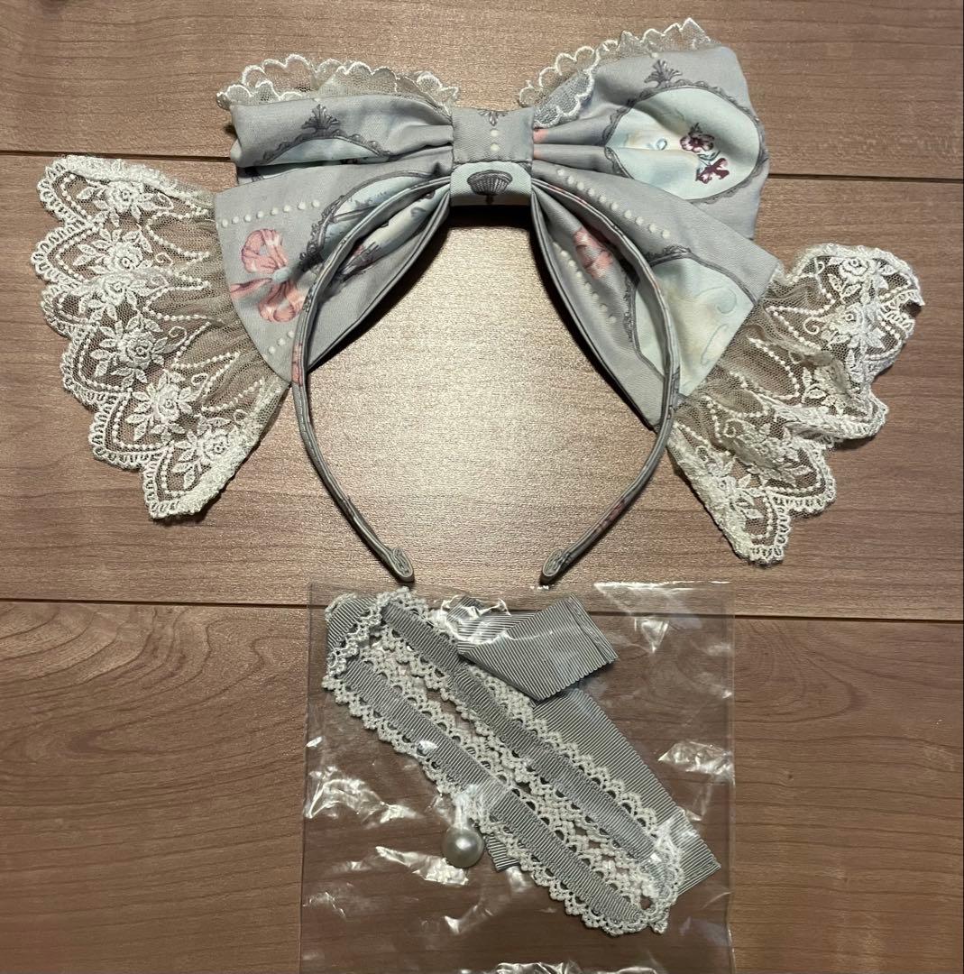 Angelic Pretty 猫のお茶会ジャンパースカートセット グレー