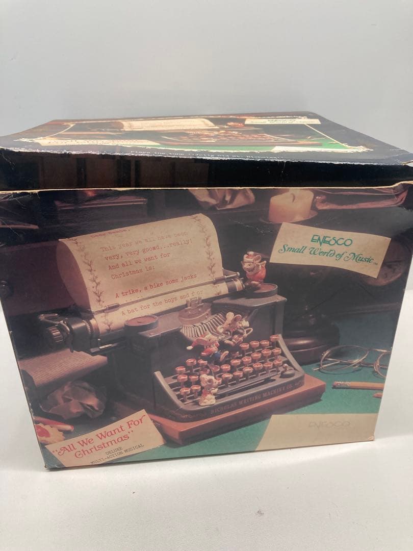 ENESCO クリスマス オルゴール タイプライター 1989年製 箱・説明書付