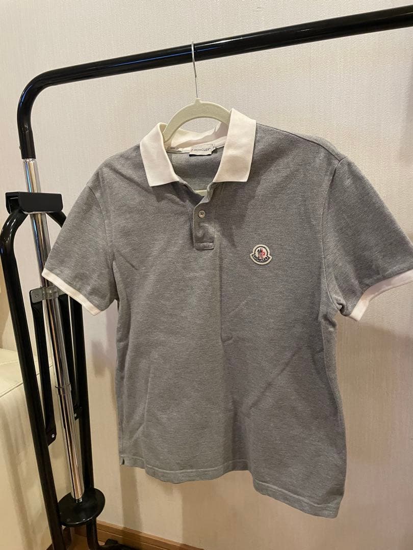 MONCLER グレー スリムフィット ポロシャツ - メルカリ
