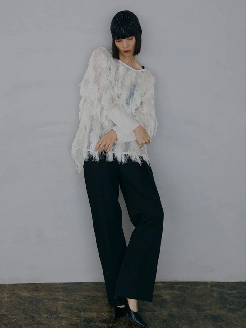 Amerivintage FULL FRINGE OVER TOP ホワイト