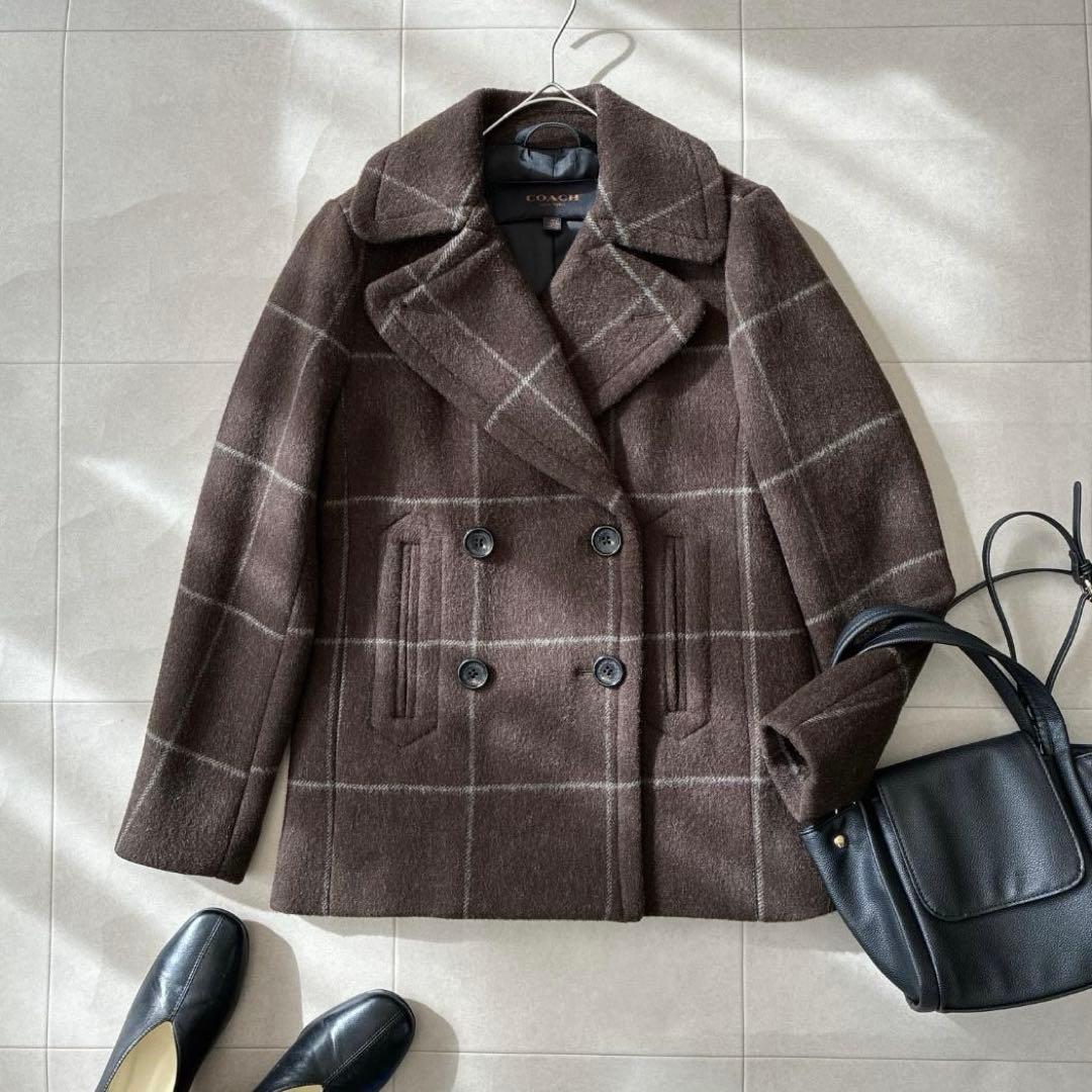 美品 COACH コーチ♡ウール メルトン Pコート ダブル ウインドウペン 公式】COACH – コーチ | ダブル フェイス ウール コート