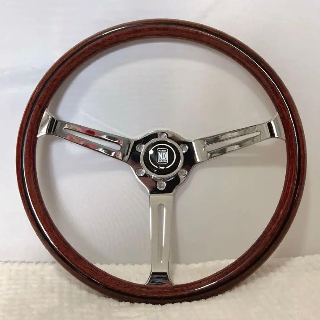 人気カラー☆クラシック ウッド ステアリング 15インチ クロムスポーク